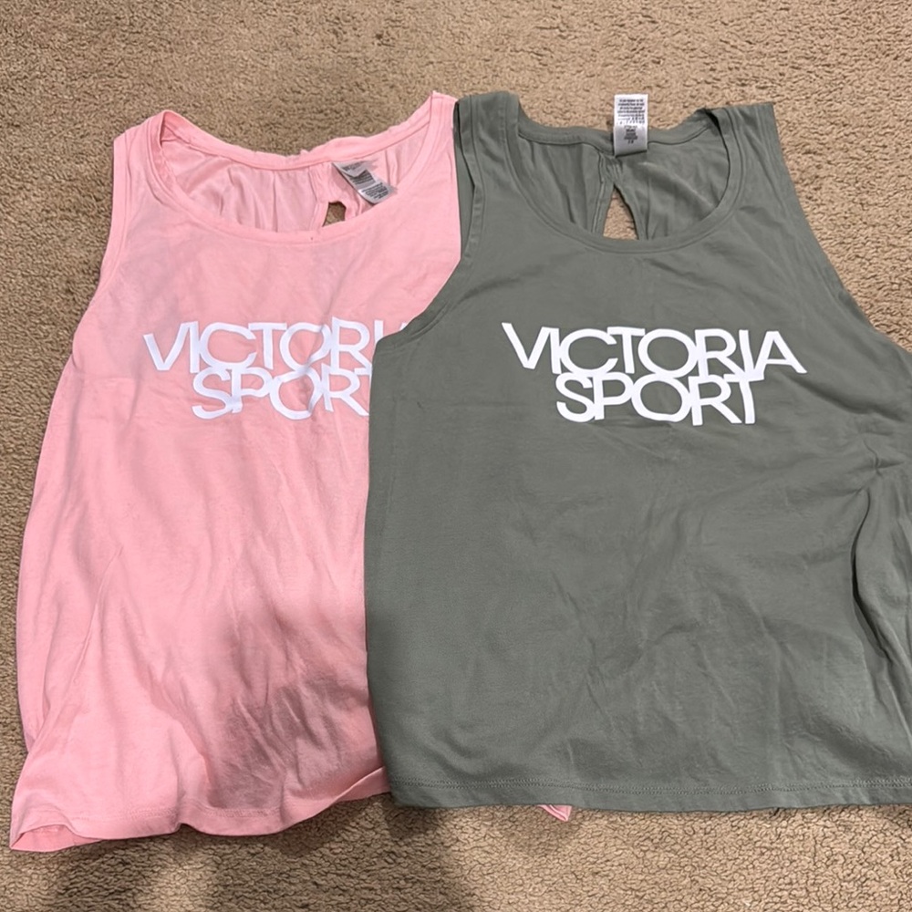 2 for 1 Price Victoria Sport Pink and Green Tank Tops